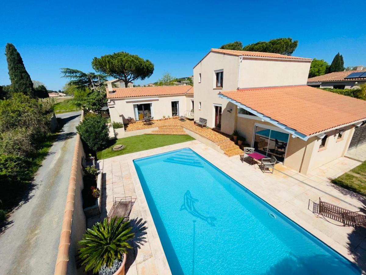 Annexe Des Pins - Studio Gite Avec Piscine & Climatisation Villeneuve-lès-Béziers エクステリア 写真